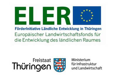 Logos Europäischer Landwirtschaftsfonds für die Entwicklung des ländlichen Raums und Thüringer Ministeriums für Umwelt, Energie und Naturschutz