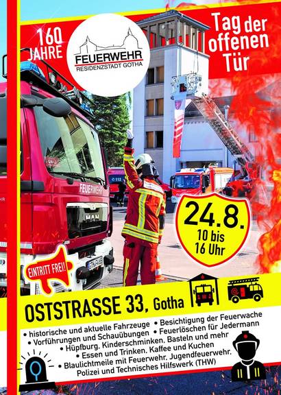 Plakat mit Feuerwehrauto, öffnet größere Ansicht