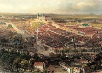 Stadtansicht Gotha, um 1850