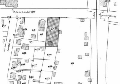 Flurkarte zum Grundstück an der Erfurter Landstraße