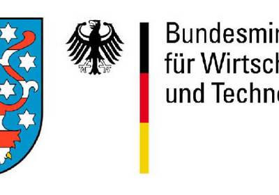Dieses Projekt wird gefördert durch den Freistaat Thüringen und den Bund aus Mitteln der Gemeinschaftsaufgabe "Verbesserung der regionalen Wirtschaftsstruktur" (GRW). Wappen Freistaat Thüringen und Logo Bundesministerium für Wirtschaft und Technologie, öffnet größere Ansicht