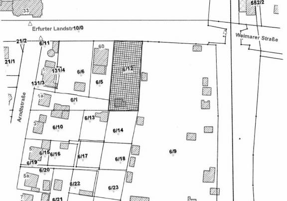 Flurkarte zum Grundstück an der Erfurter Landstraße