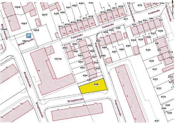 Flurkarte Grundstück "Nähe Vogesenstraße" Flurkarte Grundstück "Nähe Vogesenstraße"